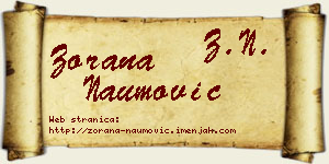 Zorana Naumović vizit kartica